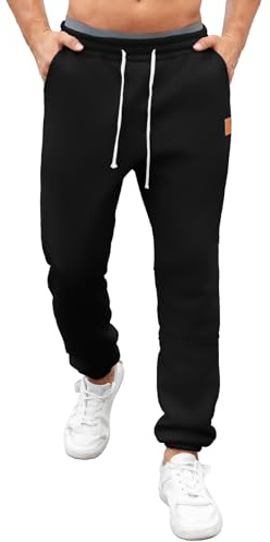 Pantalon Jogging Homme Hiver Doublé Polaire Thermique Chaud avec Cordon de Serrage et Poches Pantalon de Sport Décontracté
