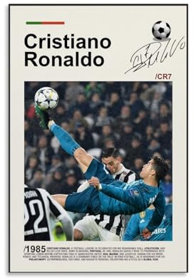 Ronaldo Football Poster Für Zimmer, Ästhetische Leinwand-Wandkunst, Schlafzimmer-Dekor Poster 12x18inch(30x45cm)
