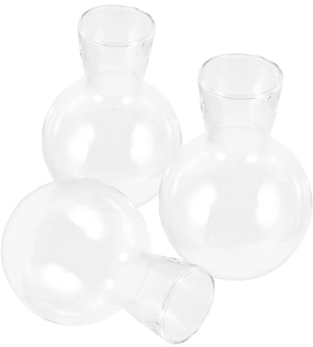 Toyvian 3pcs Hanging Glass Planter Glass Flowerpot for Indoor Plants Plant Bottle Stand for Air Live Holder