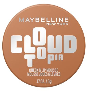 Maybelline New York Blush and Lip, Cloudtopia Blush Cheek & Lip Mousse, For Up to 14 Hour Cheek Colour, Resists Sweat, Transfer and Creasing, Shade 12 Toasted Sky