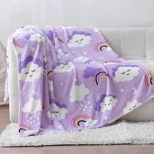 SOCHOW Kuscheldecke mit Wolkenmuster 127 x 150 cm, Violett