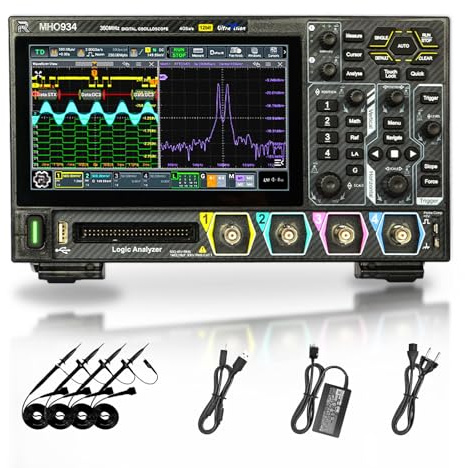 RIGOL MHO934 Digital Oscilloscope, 350MHz, 4GSa/s, 12-bit, 4+16 Ch, Wi-Fi & Bluetooth, Type-C Power, Optional AFG, Ultra-Portable