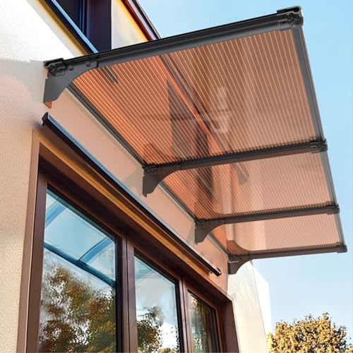 Modernes Vordach für die Haustür, UV-beständig, Polycarbonat, Terrassenüberdachung, stilvoller Fenster-Regenschutz mit Aluminiumhalterung, individuelle Größe, 150 x 50 cm