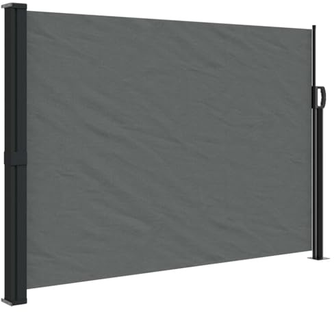 Frdhee Parasol de balcon, store latéral extensible anthracite, 140 x 500 cm, parasol de plage résistant au vent et stable
