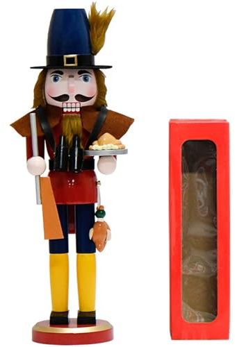 BEAHING Casse-Noisette Décor De Noël, 15 Casse-Noisette Chasseur en Bois pour Étagères Tables Thanksgiving