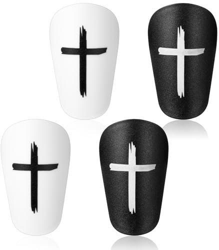 cobee 4 Paar Mini Schienbeinschoner, 9,6 x 6 cm Kleine Schienbeinschoner Fussball Mini Shin Guards Soccer Shin Pads Schutzausrüstung Schienbeinschutz Fussball für Training Wettkampf