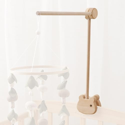 Mobile Halterung Holz für Babybett, Anpassbare, am Tisch montierte Halterungsstange mit einer Tragkraft von 2,5 kg für Aufhängung Windspiele Bettglocke, Baby Bett Spielzeuge, Kein freiliegendes Metall