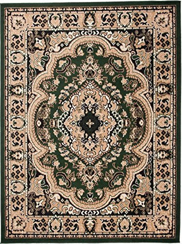 Carpeto Orientteppich Teppich Grün 220 x 300 cm Medaillon Muster Kurzflor Verona Kollektion