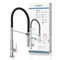 SCHÜTTE 79180 STILO Küchenarmatur mit ausziehbarer Brause, 360 Grad schwenkbarer Wasserhahn für die Küche, Spültischarmatur Einhebelmischer, Mischbatterie in Chrom/Schwarz