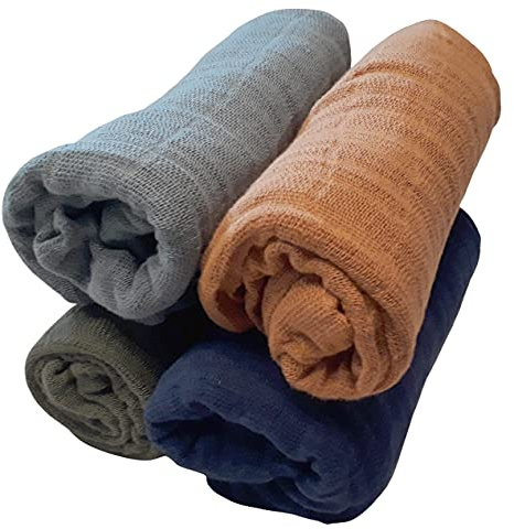 Pippi Mullwindeln 4er Pack ORGANIC im Geschenkkarton (petrolblau/oliv)