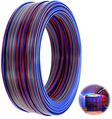 4 Pin LED Strip Extension Cable 10m 20AWG Electric Extension Cable LED Strip Extension Cord Waterproof Extension Wire Cable Connection Splitter for RGB SMD LED Strip