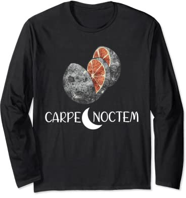 Carpe Noctem Diem Seize Night Owl Regalo Luna Motivación Latina Manga Larga