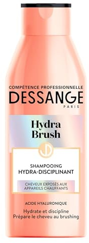 DESSANGE - Shampoing Hydratant & Disciplinant Hydra-Brush - Formule Enrichie À l'Acide Hyaluronique - Prépare Le Cheveu Au Brushing - Pour Cheveux Exposés Aux Appareils Chauffants - 250 ml