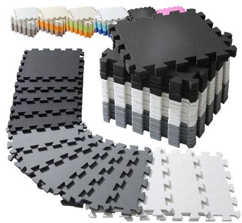 INTOMENG Eva Puzzlematte Bodenschutzmatte 30x30cm – Weich, rutschfest & Stoßdämpfend für Baby Krabbelmatte, Fitness, Haustiere | Schutzmatte für Boden, Gelenke und Spielbereich