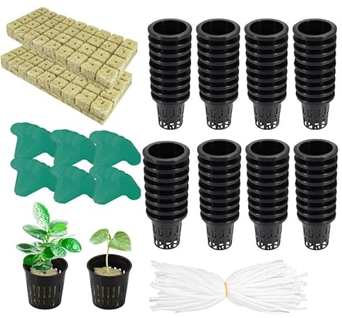 Steinwolle Würfel Pflanze Steinwolle Würfel Pflanzen Garten Hydrokultur Würfel Gute Wasseraufnahme Hydrokultur Mesh Net Cup Kit for Hausgarten Hof