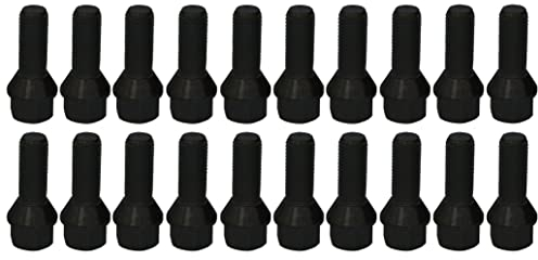 20 Radschrauben Radbolzen M14x1,5 28mm SW17 Kegelbund 60° Schwarz
