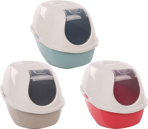 Flamingo Kato XXL 66L - Casa di Toilette Gatto chiusa, Cassetta Gatto per lettiera, Rimovibile, Pale, L59 x P39 x H39 cm, Verde