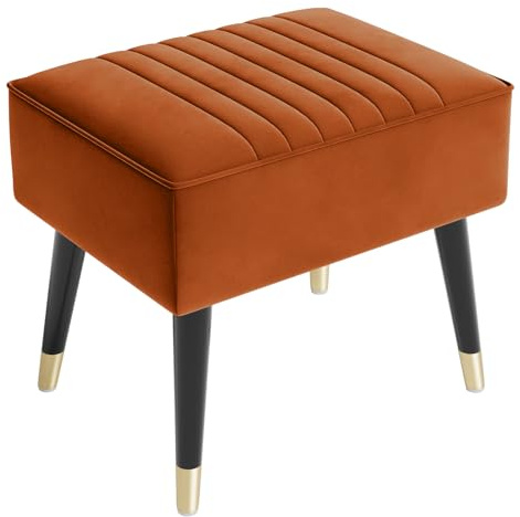 Vesgantti Velvet Footstool,Dressing Table Stool,Easy to Assemble