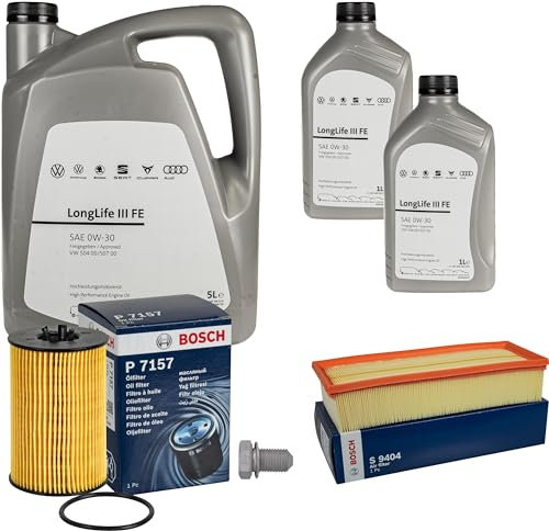Inspektionspaket Wartungspaket Filterset mit 7 L 0W-30 Motoröl LongLife 3 FE, Ölfilter Luftfilter Ölablassschraube