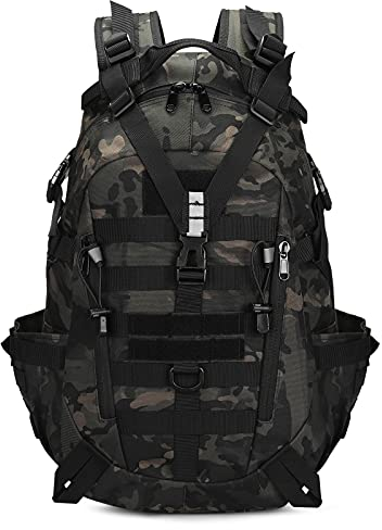 HUNTVP 30L Taktischer Rucksack Militär Wanderrucksack MOLLE Fahrradrucksack Bundeswehr Daypack Wasserdicht Sportrucksack Tagesrucksack für Sport Outdoor Wandern Trekking, Typ-4 Camouflage