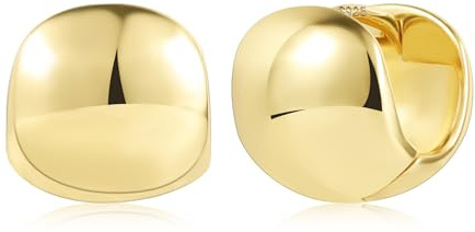 ALEXCRAFT 14K Dicke Creolen Gold Ohrringe Klein Damen Chunky Vergoldete Ohrringe Geschenk für Frauen Freundin Mama Mädchen