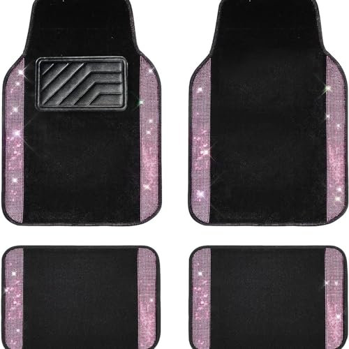4 Piece Autoteppiche,kompatibel mit Skoda Kodiaq,Hochleistungs-Autoteppich-Set,2-Pink