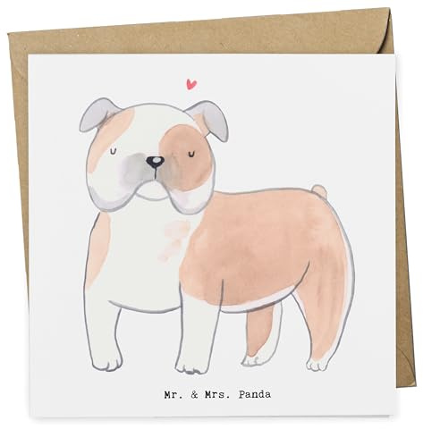 Mr. & Mrs. Panda Glückwunschkarte Englische Bulldogge Moment - Geschenk, faltkarte, anlasskarte, Grußkarte, Klappkarte, English Bulldog, doppelkarte