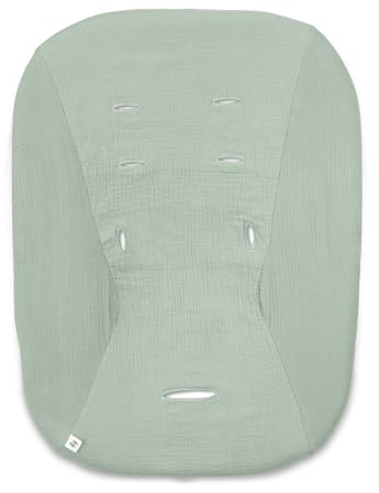 hauck Schonbezug für Babywippe Highchair Bouncer (Eco) (nicht mit anderen Modellen kompatibel), Baumwolle, mit Gummizug und Gurtschlitze für 5-Punkt-Gurt, Waschbar bei 60° (Sage)