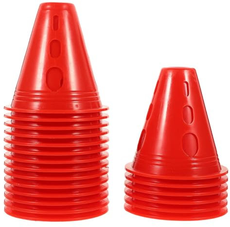 HAWILLOSCH 40stücke Trainingskegel Für Rollschuhlaufen Sportmarkierungen Agility-übungen Leuchtend Wiederverwendbar Zusammensteckbar Für Transport Und Lagerung