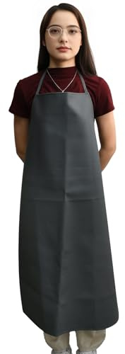 Delantal Impermeable A Prueba De Aceite, Estilo Una Sola Pieza Sin Mangas, Cuero, Delantal Carnicero Resistente Desgaste Y A La Suciedad, Adecuado Para Cocinar, Hornear Otras Escenas En La Cocina