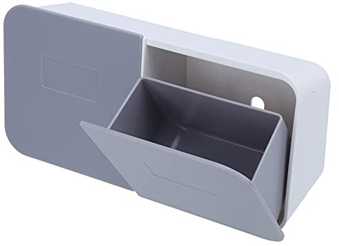 Make-up-Organizer, Make-up-Box mit Großer Öffnung, an der Wand Montierte Wattepad-Aufbewahrungsbox mit Klappdeckel, Abnehmbarer, Waschbarer Pad-Halter mit Schnalle für Badezimmer