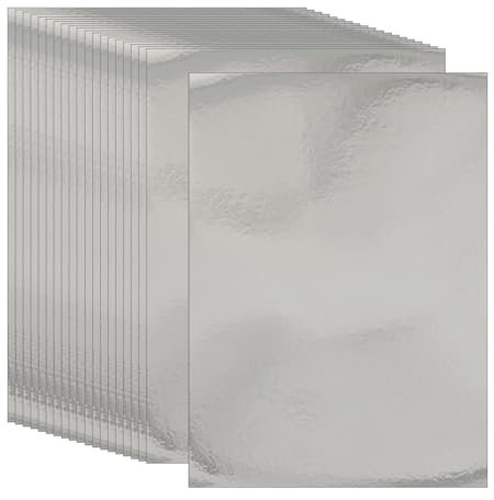 20 Stück, 250 g/m², A4-Größe, Metallic-Karton, Papier, Spiegel, Bastelpapier, Farbe, Karton, Glitzer, Kartenherstellung, glänzendes Bastelkarton, Blätter für DIY-Projekte, Silber