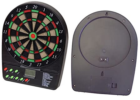 KOMBIUDA Elektronische Dartscheibe Batteriebetrieben Mit Hellem LCD-Display Turnierscheibe Spieleoptionen Spieler Kapazität Inklusive Cricket Stabile Thermoresin Bereiche Batteriebetrieben