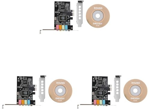 Rdjumpdjo 3X PCIe Sound Card 5.1, PCI Express Surround 3D Audio Card for PC with High Direct Sound Performance & Bracket
