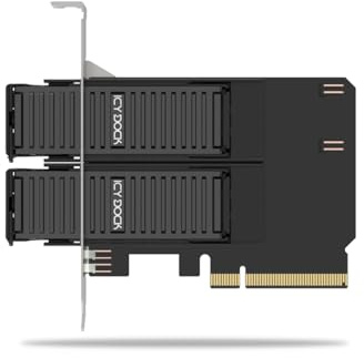 ICY DOCK 2-bay M.2 NVMe SSD till PCIe 4,0 x 8 utbytbart ramfodral/adapterkort för PCIe expansionslot (bifurcation krävs) – ExpressSlot Core MB312M4P-B