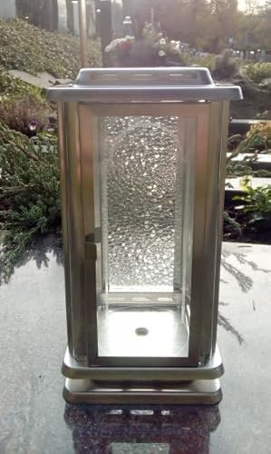 Grablampe Edelstahl Grablaterne Friedhof wetterfest Grableuchte Grablicht