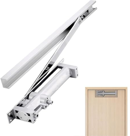 TsoLay Cierrapuertas Hidráulico, Cierrapuertas Automático, Cierrapuertas Oculto De Aluminio, Control De Velocidad Ajustable, Evita Portazos, para Puertas De Madera De 40-65 Kg