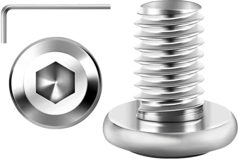 Zuyya 20 Stück Flachkopfschrauben M5 x 10 mm, M5 Schrauben | Edelstahl A2 V2A, Innensechskant Antrieb, Edelstahlschrauben Vollgewinde mit Innensechskantschlüssel
