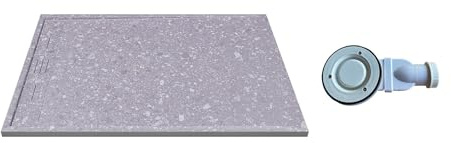 Vente-unique-Piatto per doccia da posare o da incasso 140x90cm Resina SMC Bianco marmorizzato - LYROSA