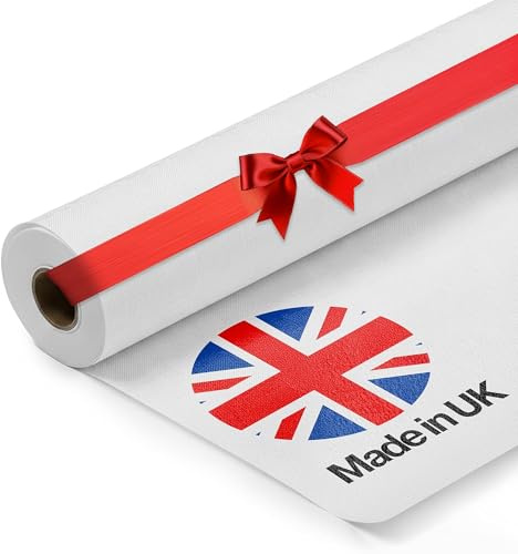 Banquet Roll 25m x 1.2m White Paper Table Cloth Roll | Disposable Tablecloths, Banqueting Roll, Paper Tablecloths for Parties, Wedding Table Cloths, Table Covers for Party Disposable | Made in UK