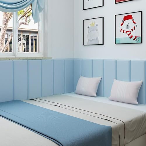 Tophacker 6 Pack 3D Anti-Collision Wall Padding for Kids, Peel and Stick Upholstered Wall Panels, Queen Headboard, Playroom Decorative Protection Panel
