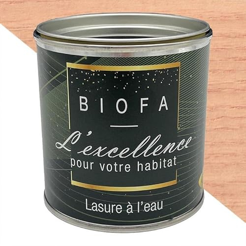 Lasure à l'eau Biofa 0,375L - pour bois intérieur et extérieur - Faible en COV (Rose Pastel)