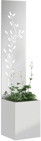 vidaXL Trädgårds integritetsskärm Blommor Silver 32 x 32 x 150 cm
