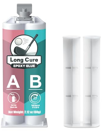 EIGTWEN 30min Golf Club Epoxy, 60ml Extra Strength Golf Shaft Epoxy, Applicable to All Clubheads, Drivers, Putters, and Irons, Compatible with Graphite and Steel Shafts (long cure)