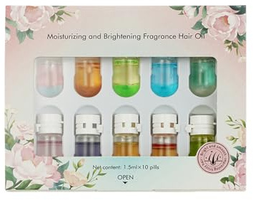 10 Pcs Perfume Hair Oil 2-in-1, Hair Fragrances Oil, Nourishment for Frizzy, Mini Hair Perfume for Women, Long Lasting, Hairs Oil Set for Dry, Damaged Hairs (50ml, 10Pcs)