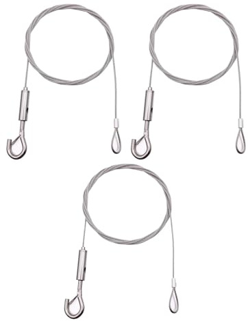 3 Pack Adjustable Picture Hanging Wire, 2 m*1.5 mm Picture Wire, Pictures Hanging Kit for up to 40 kg, Heavy Duty Stainless Steel Wires Rope for Mirror Curtain Photo Frame & Art