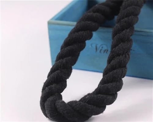 RUHTEUO 20 mm, 3 Anteile, gedrehte Baumwollschnur, rund, dick, gewebt, for Taschen, Heimtextilien, Dekor, Fadenschnüre(Black)