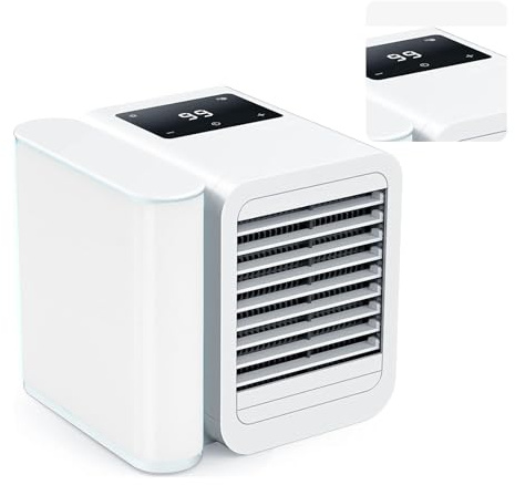 Marhynchus Enfriador de Aire Personal USB, Ventilador de Refrigeración de Aire Acondicionado Portátil con Tanque de 1000 Ml, Velocidad del Viento Ajustable, 1-99 Niveles para Habitación,