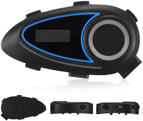 POPETPOP Casque Audio pour Moto avec Microphone Écouteurs sans Fil Haut-Parleur Stéréo Étanche Compatible Casque Moto