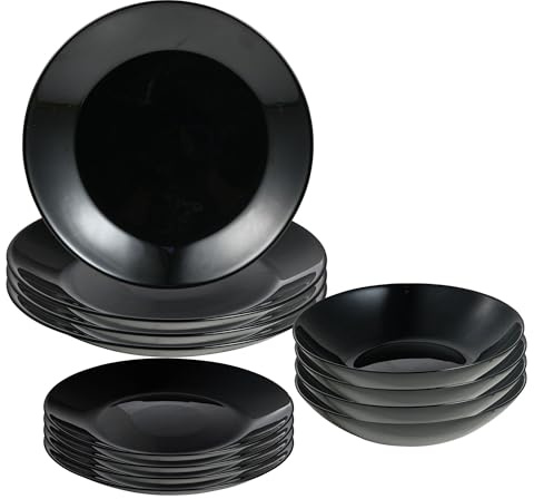 Juego de Vajilla de 12Pzs Negro San Ignacio